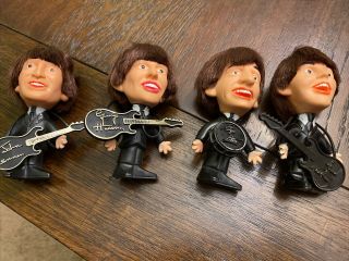 Rare Vintage 1964 Set Of 4 Seltaeb Beatles Dolls Figures Good Condi