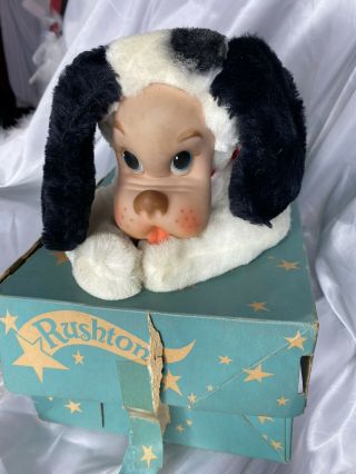 Vintage Rare 1950 Rushton Star Creation Rubber Face Plush Dog Stuffed Toy Excel