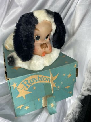Vintage Rare 1950 Rushton Star Creation Rubber Face Plush Dog stuffed Toy Excel 4