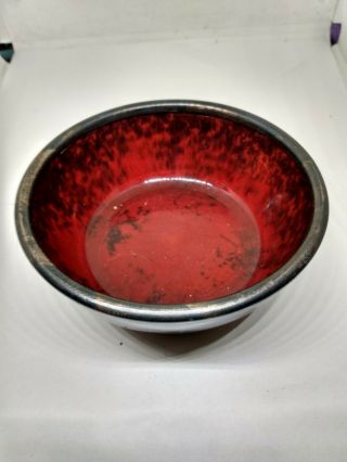 Antique Signed Pm Sevres Porcelain Ox Blood Red Small Bowl