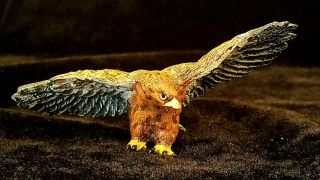 Antique Austrian Cold Painted Bronze Golden Eagle/hawk Bird Of Prey Miniature