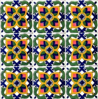 Decorative Ceramic Tiles Hand Painted Home Kitchen Bath Pool Wall Art 4 Sq.  Ft.