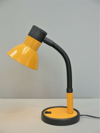 1970s Vintage Dutch Goose Neck Desk Side Lamp Light Mid Century Design