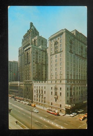 1960s The Royal York Hotel Old Cars Bus Truck Toronto On Canada Postcard