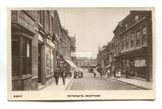 Grantham - Watergate,  Street Scene,  Shops,  Co - Op - Old Real Photo Postcard