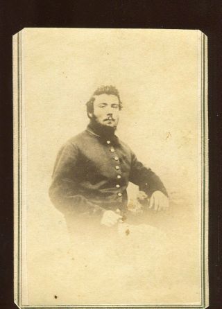Civil War Soldier Antique Cdv Photo,  Unidentified