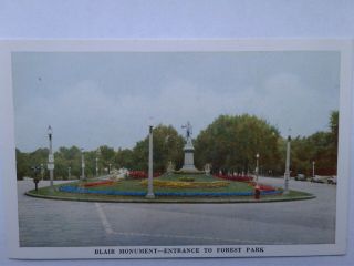 Old Postcard Blair Monument - Entrance To Forest Park,  St Louis,  Mo (jewel Box)