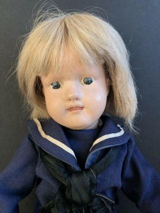 Antique Wooden 20” Schoenhut Sailor Boy Doll