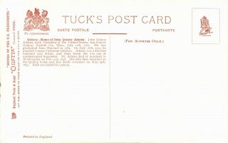 Tucks 2900 Homes of U.  S.  Presidents John Quincy Adams Quincy MA Vtg Postcard V16 2