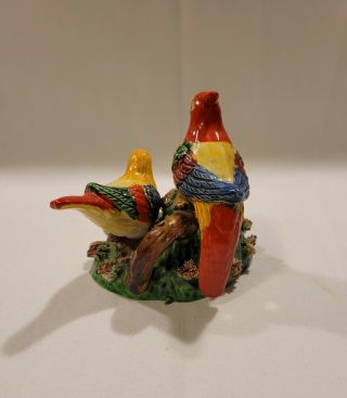 Vintage Colorful Birds on a stump Salt and Pepper Shakers,  Japan,  Cork toppers 3
