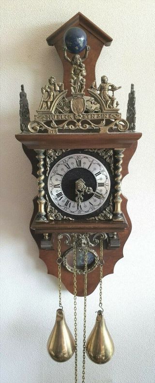 Zaanse Dutch Clock Vintage 8 Day Chain Driven Pendulum Bell Strike