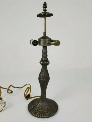 Vintage Art Nouveau Cast Bronze Double Socket Table Lamp Victorian 20 "