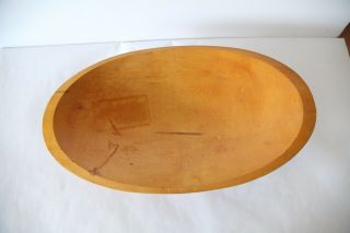 Vintage Thurnauer Wood Bowl Oval Feet Red Trencher Dough Bread 17 