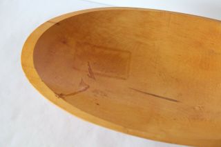 Vintage Thurnauer Wood Bowl Oval Feet Red Trencher Dough Bread 17 