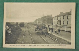 Vintage Postcard The Old Dandy Port Carlisle Cumbria Horse Drawn Train (m2)