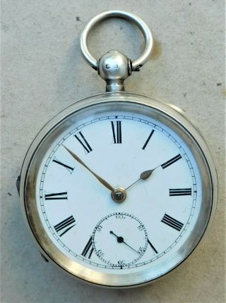 Hm 1898 Sterling Silver Mechanical Pocket Watch Vintage Antique