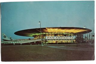 Vtg 1964 Jfk International Airport Pan American Terminal Posted Note 3.  5 " X5.  5 "