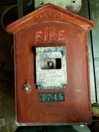 Vintage Gamewell Master Fire Alarm Box With Interior Workings