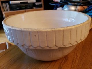 Antique Vintage Stoneware Crock Mixing Bowl Rustic Glaze Crock 10.  5 ",  5 " D U.  S.  A