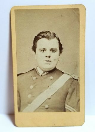 Chubby U.  S.  Army Soldier In Uniform,  Cdv Photo,  Pittsburgh,  Pennsylvania C.  1880