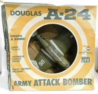 Vintage Amf Wen Mac Douglas A - 24 Army Attack Bomber Tether Plane Box