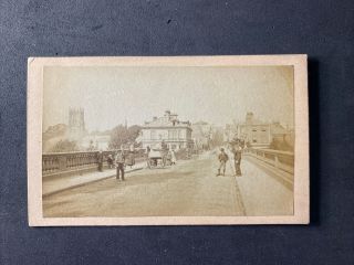 Victorian Carte De Visite Cdv: Scene: Street Bridge Cart: Reeks: Evesham: 4 Of 4