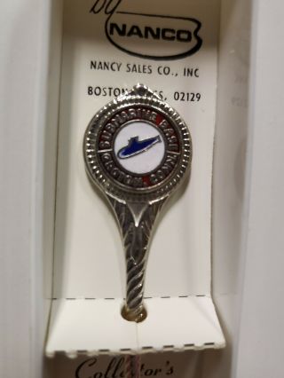 Vintage NANCO Collector ' s Demi - tasse Spoon - Submarine Base,  Groton,  Connecticut 3