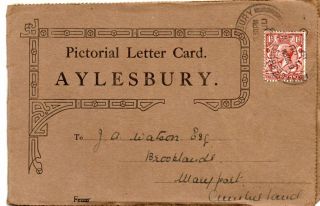 Old Pictorial Letter Card - Aylesbury.  Posted 1919 - Please Look