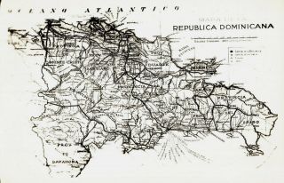 Old Postcard Dominican Republic - Real Photo Postcard,  Mapa De La Republica