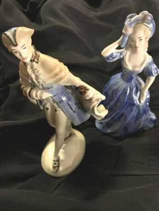 Miss Sidens Figurine & Prince Of Wales By Peggy Porchor,  Goldscheider