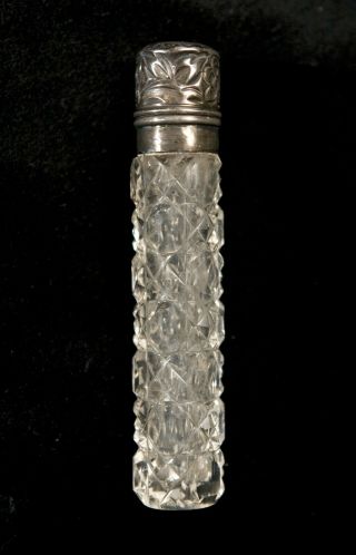 Antique La Pierre Crystal And Sterling Victorian Perfume Bottle