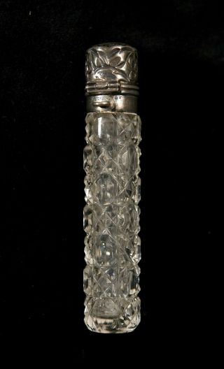 Antique La Pierre Crystal and Sterling Victorian Perfume Bottle 2
