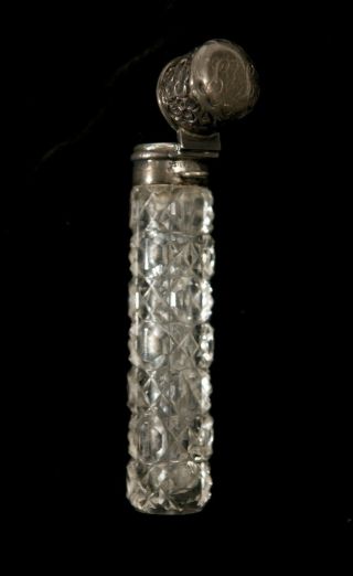 Antique La Pierre Crystal and Sterling Victorian Perfume Bottle 3