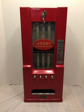 Vintage 1 Cent Adams Chewing Gum Vending Machine Coin Op General Store Gumball