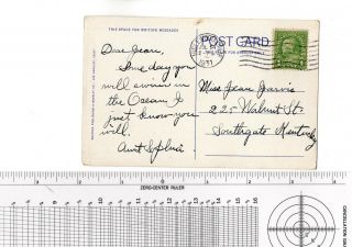 Old Postcard w Franklin 1c stamp 1931 machine cancel pleasure pier long beach CA 2