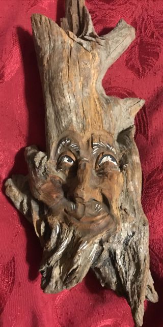 Vintage German Black Forest Carved Wood Wall Art - Country Man 14”h
