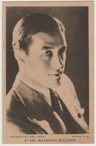Ray Milland Vintage 1930s Estrellas Del Cine Postcard From Spain 184 E5