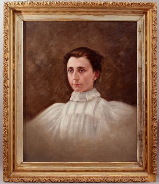 Antique 19thC Victorian O/C Portrait Oil Paint & Gold Gilt Frame,  NR 2