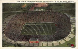 Ann Arbor Mi 1930 - 43 View Of The University Of Michigan Stadium Vintage Mich 596