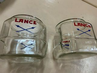 Two Vintage 8 Sided Lance Cracker Jar Store Counter Top 6 1/2 " Tall No Lid