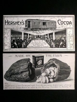2 Old Postcards Advertise Hershey 