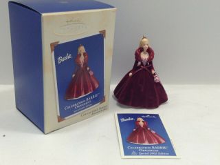 2002 Hallmark Celebration Barbie Keepsake Ornament 3rd In Series Holiday Doll
