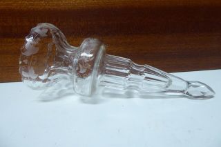 Vintage Cut Etched Crystal Glass Epergne Trumpet Flute Vase Stand
