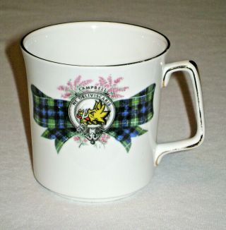 Royal Grafton Fine Bone China Mug Scottish Tartan " Campbell " Coat Of Arms