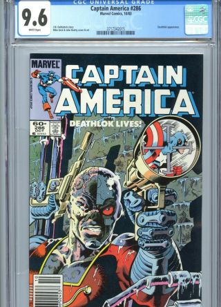 Captain America 286 Cgc 9.  6 White Pages Deathlok App Marvel Comics 1983