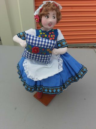 Vintage Ilse Ludecke German Cloth Doll 14 " Tall Rare Handmade
