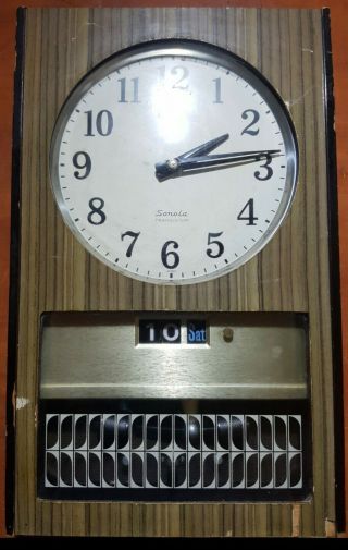 Vintage Seiko Sonola Transistor Date Wall Clock - Made In Japan 60 