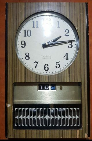 Vintage Seiko Sonola Transistor date wall clock - made in Japan 60 ' s - 70 ' s 2