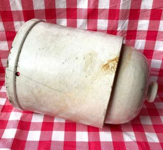 Old Vintage Stoneware Ceramic Chicken Waterer Feeder Lid Farm Primitive Rustic 2