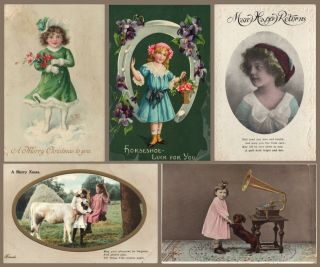 5 X Vintage Postcards - All Only